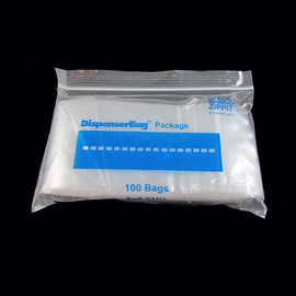 3" x 5" zip top reclosable polyethylene storage bags, 2 mil thick, 100 pcs