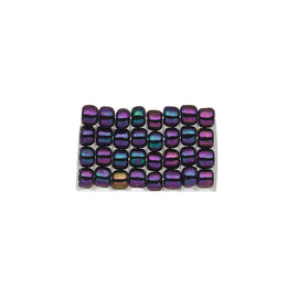 Size 8/0 opaque iris peacock purple Matsuno glass seed beads, 20gm, ~600 beads