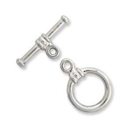 17mm x 15mm silver plated metal, single strand toggle clasps, 12 clasps