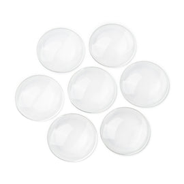 48mm round x 11mm thick clear glass, round cabochons, 10 pcs.