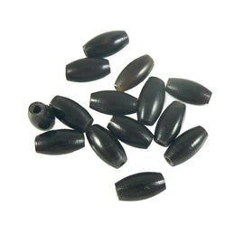 13-15mm black hairpipe bone beads, 25 pcs.
