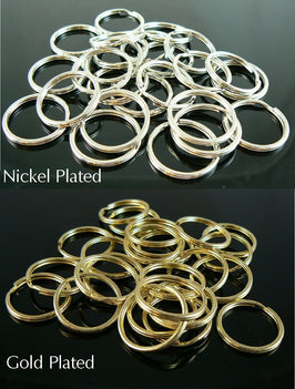 24mm nickel plated OR gold plated split ring/ key ring/ key chain rings, 25 pcs