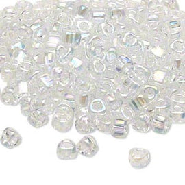 4mm iris clear Miyuki # TR5-1151 triangle glass beads, ~22 gram tube, ~242 beads
