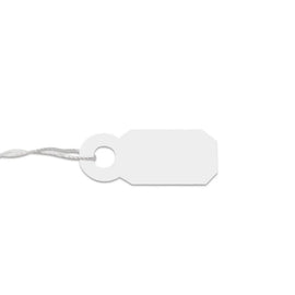 Medium white jewelry string tags/ merchandise price tags, 100 pieces