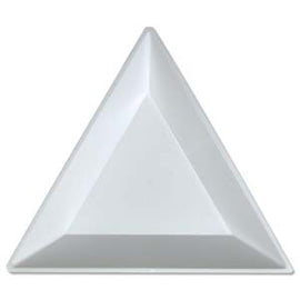 Tri-tray white plastic triangular beading trays, set of 3