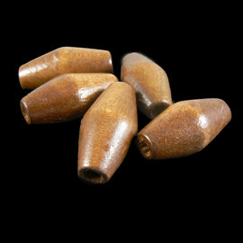 Dark Brown Wood Beads: Hand Cut Bicone, 24x12mm (25pcs)
