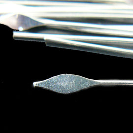Headpins: 2" L, silver plated brass, spear end/ paddle end, 22 gauge, 500 pcs.