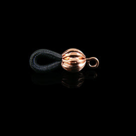 Corrugated Copper Eyeglasses Ends: Black Elastic Loops, 24 pcs