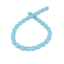 Turquoise Czech Glass Beads: 6mm Faceted Round, 7" Strand