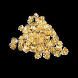 Miyuki #5 Triangle Seed Beads: Clear Yellow Lined, 4mm, 20g, TR1121