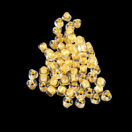 Miyuki #5 Triangle Seed Beads: Clear Yellow Lined, 4mm, 20g, TR1121