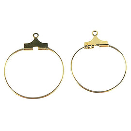 Gold Plated Beading Hoops: 20mm Metal Earring Connectors (24 pcs)