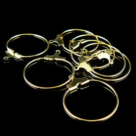 Gold Plated Beading Hoops: 20mm Metal Earring Connectors (24 pcs)