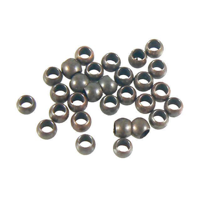 Antiqued Copper Crimp Beads: 1.5mm ID, Vintage Style (100 pcs)