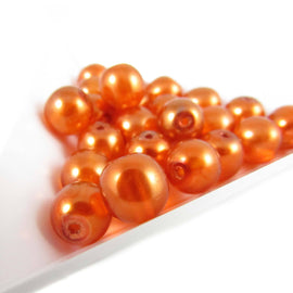 Luster Copper Glass Pearl Beads: Czech Druk, 8mm (25 beads)