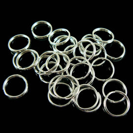 Split rings: 12 mm (~.5") round, nickel plated silver, 500 pcs. BULK key rings