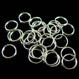 Split rings: 12 mm (~.5") round, nickel plated silver, 500 pcs. BULK key rings