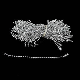 5" ball chain key chains, 50 pcs. Overall length is 5.25". 4mm dia. ball. For charms, key chains, pendants, focal components
