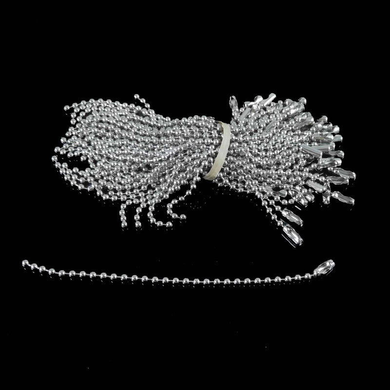 5" ball chain key chains, 50 pcs. Overall length is 5.25". 4mm dia. ball. For charms, key chains, pendants, focal components