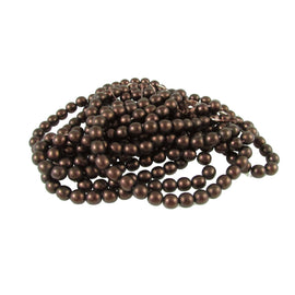 Glass pearl beads: 6 mm matte dark brown, 7" strand, ~30 beads