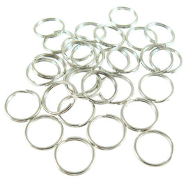 Split rings: 12 mm (~.5") round, nickel plated silver, 500 pcs. BULK key rings