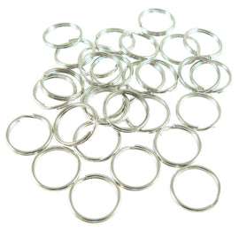 Split rings: 12 mm (~.5") round, nickel plated silver, 500 pcs. BULK key rings