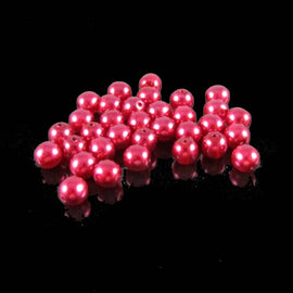 Luster Red Glass Pearl Beads: Czech Druk, 6mmz 8" Strand