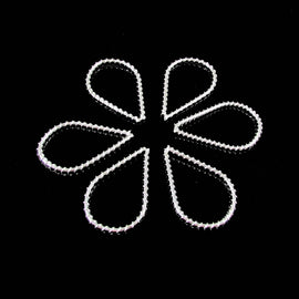 Silver Plated Steel Teardrop Charms: Wire-Wrapped Jewelry Components 45x30mm (6pcs)