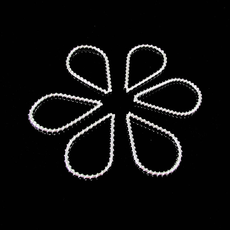 Silver Plated Steel Teardrop Charms: Wire-Wrapped Jewelry Components 45x30mm (6pcs)