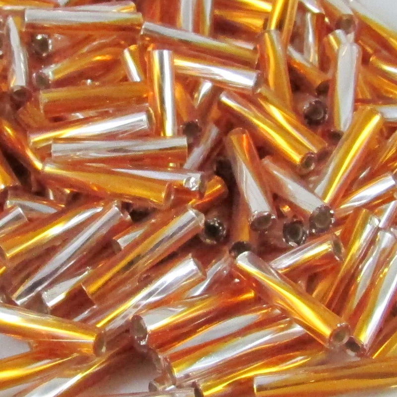 Miyuki 12mm Twisted Bugle Beads: Silver Lined Two-Tone Topaz, 25 Grams, TW3932