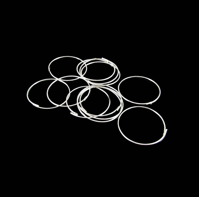 Silver Plated Endless Hoop Earring Findings, 1 Inch, Nickel Free Wire Hoops (12 pcs)