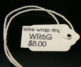 Scalloped White Price Tags: Size 1 Small Merchandise Tags, Pre-Strung (100 pcs)