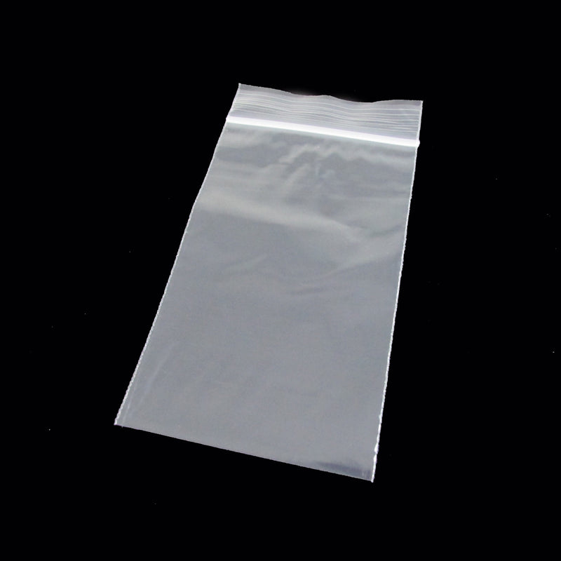 Reclosable zip top storage bags: 3" W x 5" L, clear polyethylene, 2 mil thick, 100 bags