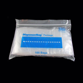 Reclosable zip top storage bags: 3" W x 5" L, clear polyethylene, 2 mil thick, 100 bags