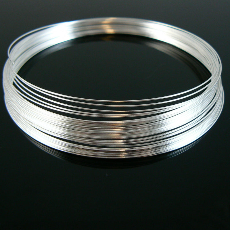 Silver Plated Necklace Memory Wire: Bead Smith, 22 Gauge, 3.6" Loops, 1 oz.