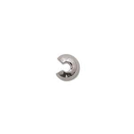 Silver Plated Crimp Covers: 4mm Round Jewelry Beads, 36-144 pcs
