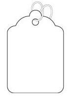 Scallop Top White Merchandise Tags: Size 4, 100 Pcs