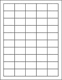 Blank, printable labels: 1.5" x 1" rectangle, matte white paper with REMOVABLE adhesive, 10 sheets= 500 labels