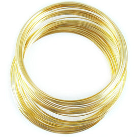 Gold Plated Memory Wire for Bracelets: 2.25" Diameter, 22 Gauge, 12 loops