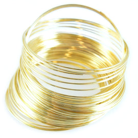 Gold Plated Bracelet Memory Wire: 1.75