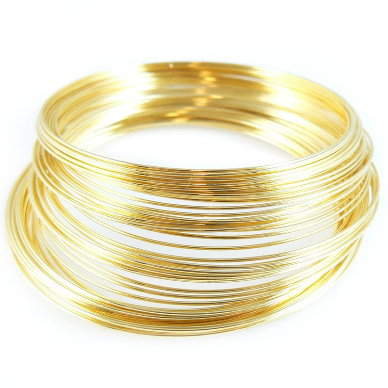 Gold Plated Bracelet Memory Wire: Bead Smith, 2.25" Diameter, 1 oz. (~70 loops)