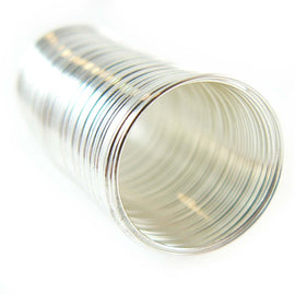 RING memory wire: .75" (19 mm) dia., The Bead Smith, 22 gauge silver plated stainless steel, 48 loops. Make beaded rings & hoop earrings!