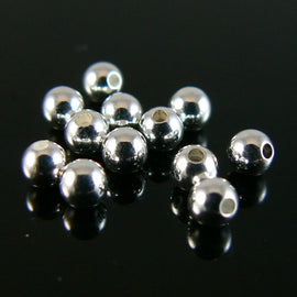Memory wire ends: 3 mm round, silver plated metal, 12 or 48 pcs. Tiny ends for memory wire rings, toe rings, bracelets, & necklaces