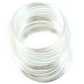 Large Silver Plated Memory Wire: Bracelet Making Supplies, 2.25" Diameter, 22 gauge, 12 loops