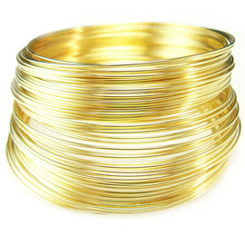 BRACELET memory wire: 2" dia., Bead Smith, gold plated stainless steel, 12 loops. Medium size bracelet memory wire