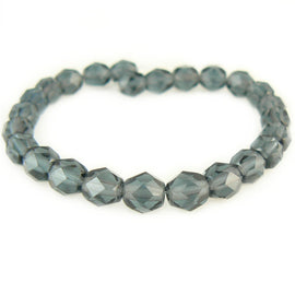 Montana Blue Czech Glass Beads: 6mm Faceted Round, 6" Strand (25 beads)