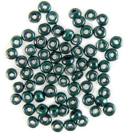 Metallic Opaque Green Seed Beads: Size 8/0 Glass Beads, 20g
