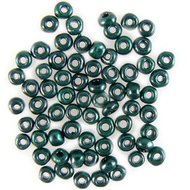 Opaque Green Metallic Seed Beads: Size 8/0 Glass, 100g Bulk