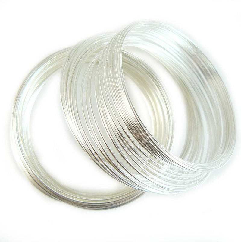 Silver Plated Bracelet Memory Wire: 1.75", 22 Gauge, 1 oz. (~90 Loops)