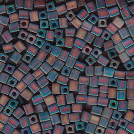 Miyuki Square Seed Beads: Frosted Rainbow Copper SB134FR, 4mm (208 beads)